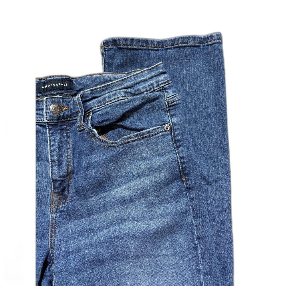 Aeropostale Mid Rise Bootcut Jeans Size 10R Medium Wash Blue Denim Stretch 10 - Picture 8 of 15